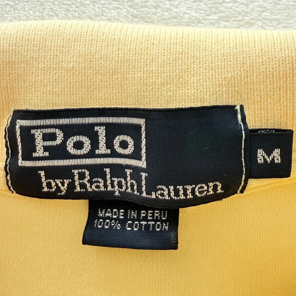 Polo Ralph Lauren Polo Shirt Mens Medium Yellow Excellent Classic Fit Cotton